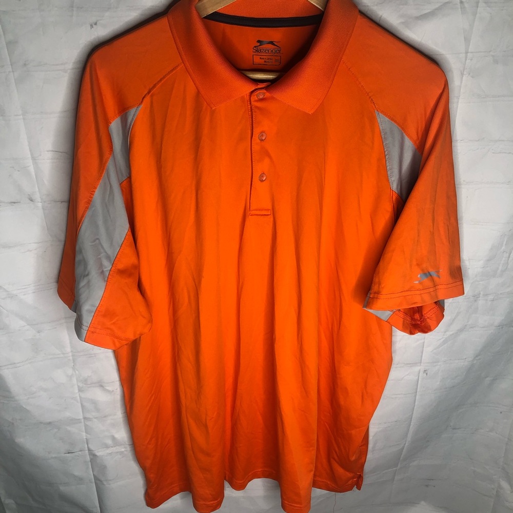Slazenger Mens Short Sleeve Golf Polo Shirt Size XXL Orange Poly Blend
